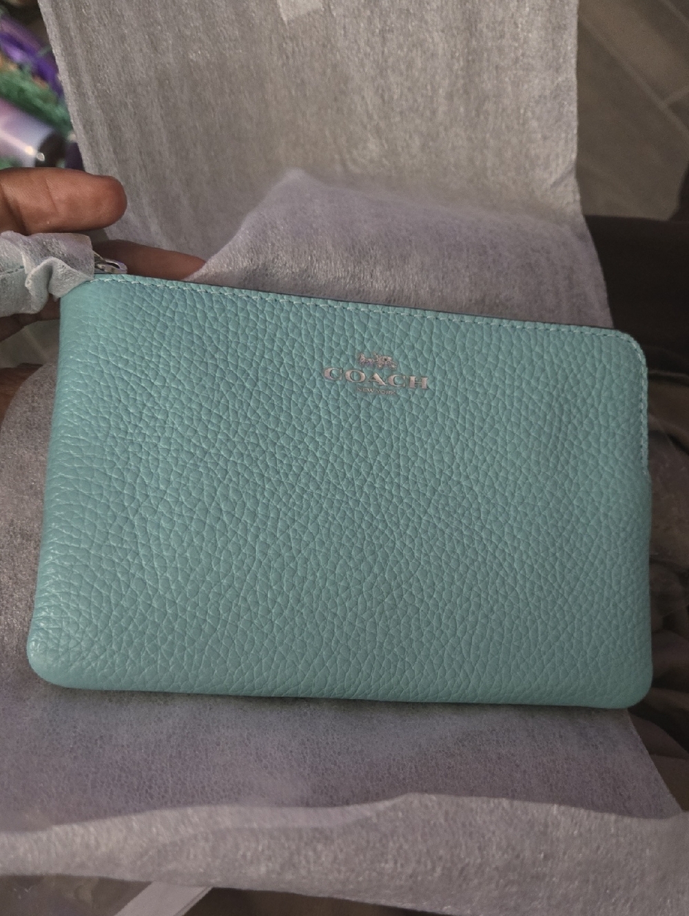Coach Sky Blue Pouch - Picture 5 of 6